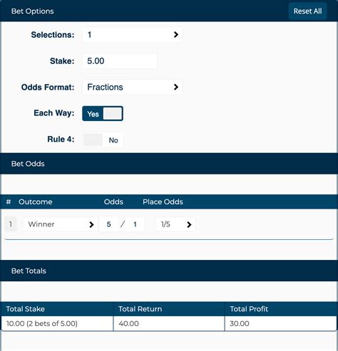 each way calculator